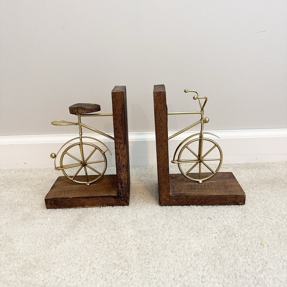 Other - Vintage Brass Bicycle Bookends
